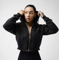 Zip-Up Cropped Hoodie for Women